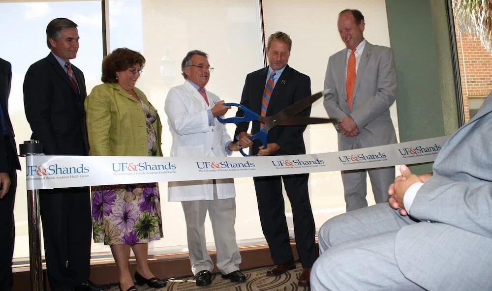 University of Florida College of Medicine Grand Opening of their Rehab FRC Mark Gold MD, Dean Michael Good and VP UF Health David Guzick MD